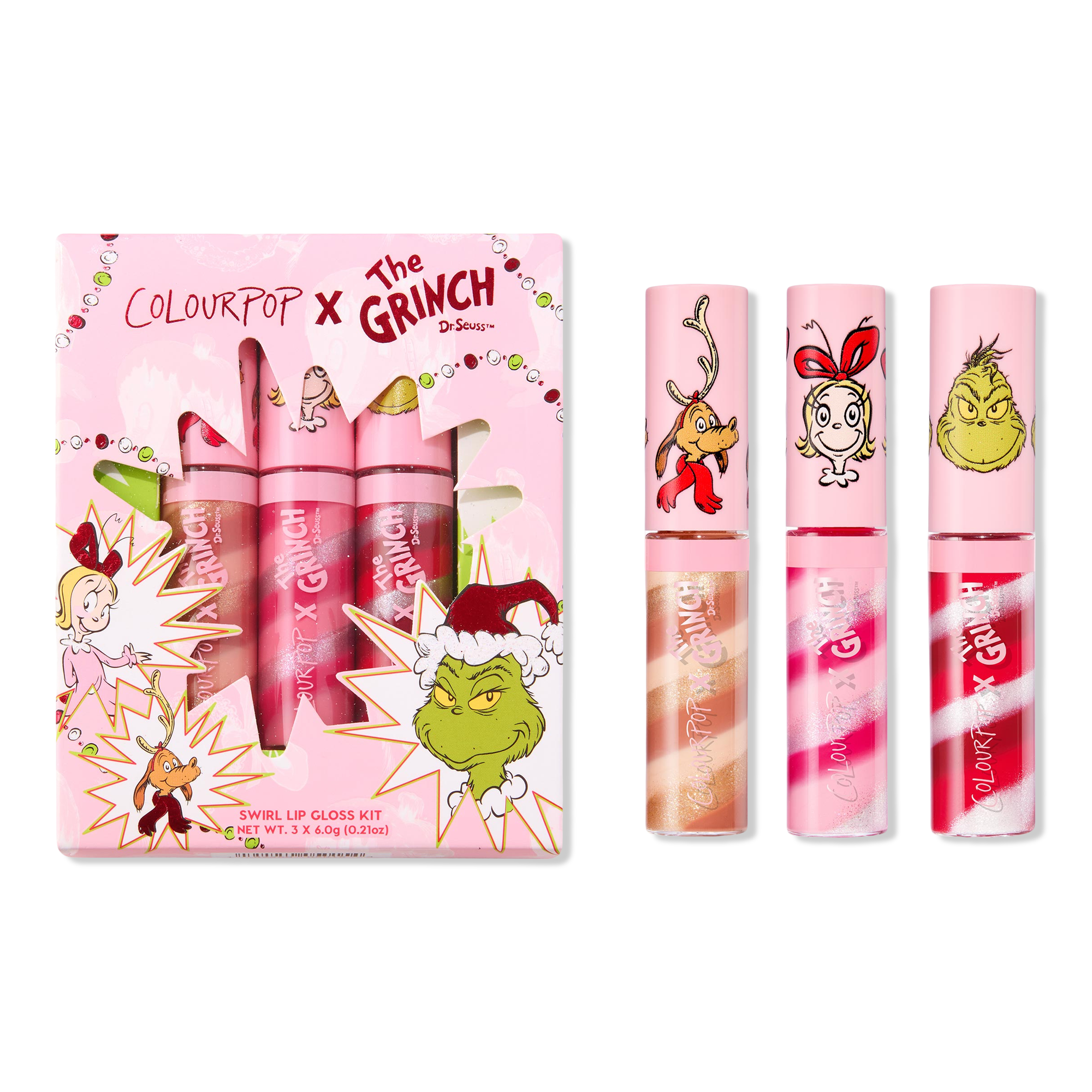 ColourPop ColourPop x The Grinch Merry Grinchmas Swirl Lip Gloss Kit #1