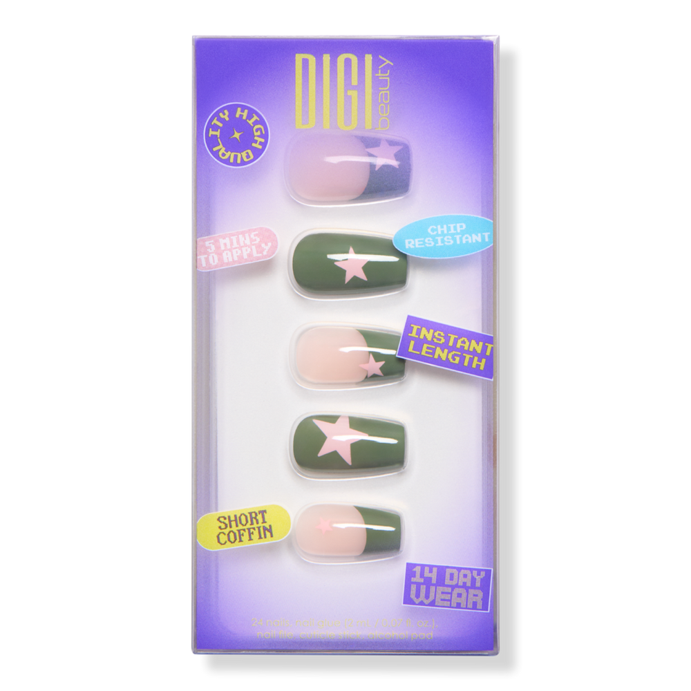 Digi Beauty Green Flag Press-on Nails