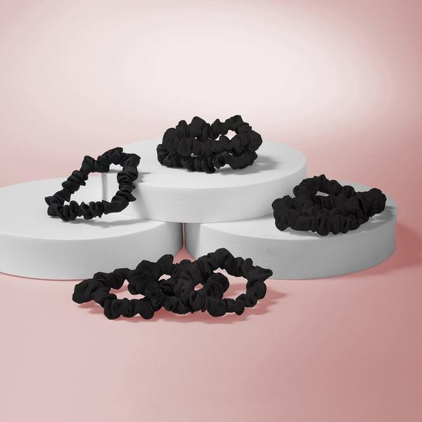 The Hair Edit Ruched Ribbons Skinny Satin Scrunchies Set #5