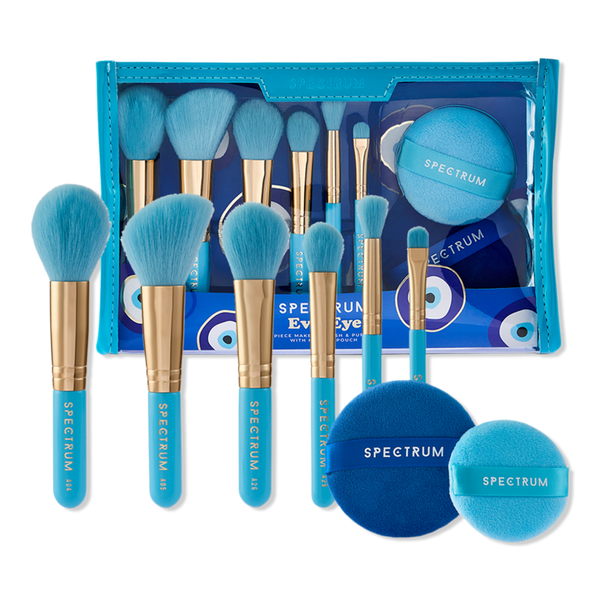 Spectrum Evil Eye 8 Piece Travel Makeup Brush and Velvet Puff Set #1