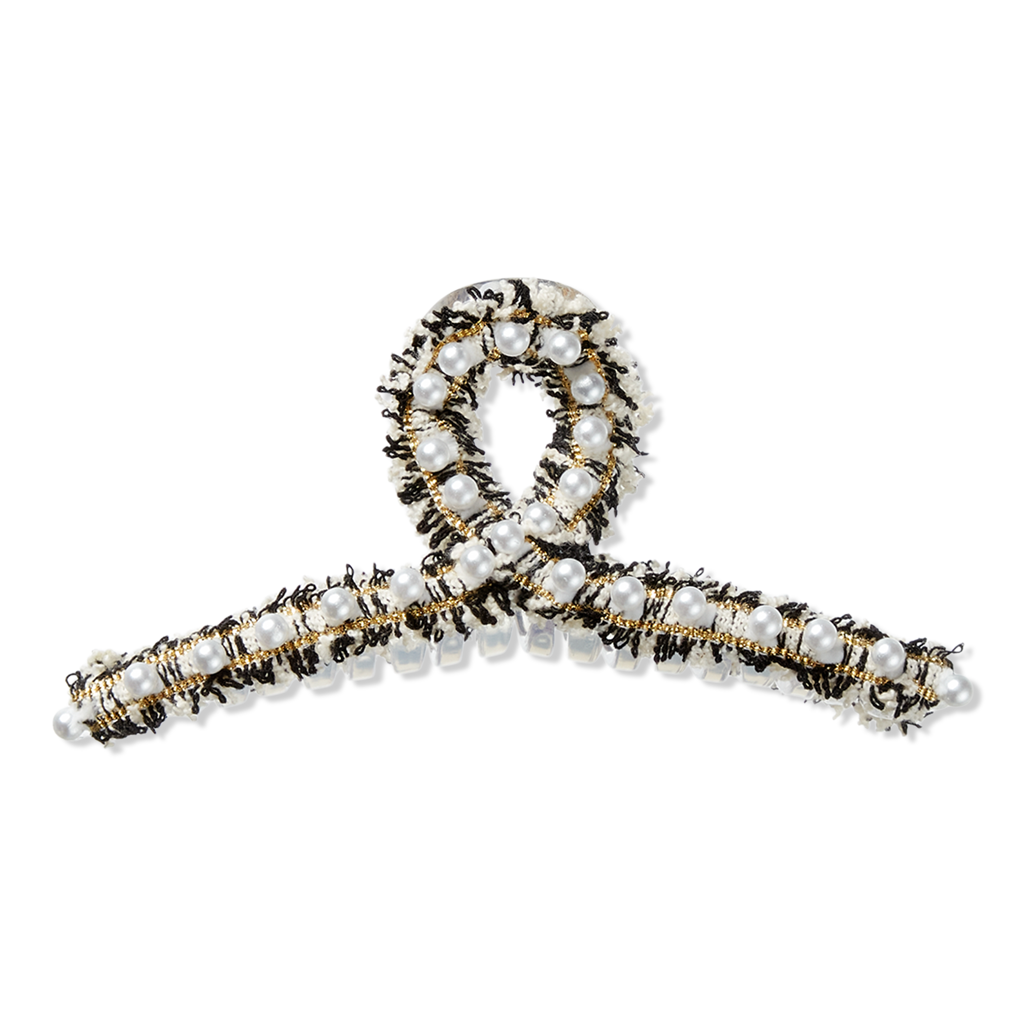 Scünci Tweed Claw Clip with Pearls #1