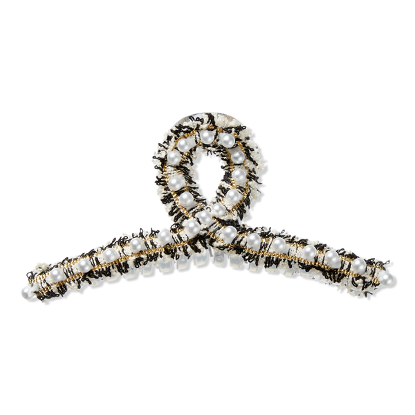 Scünci Tweed Claw Clip with Pearls #1