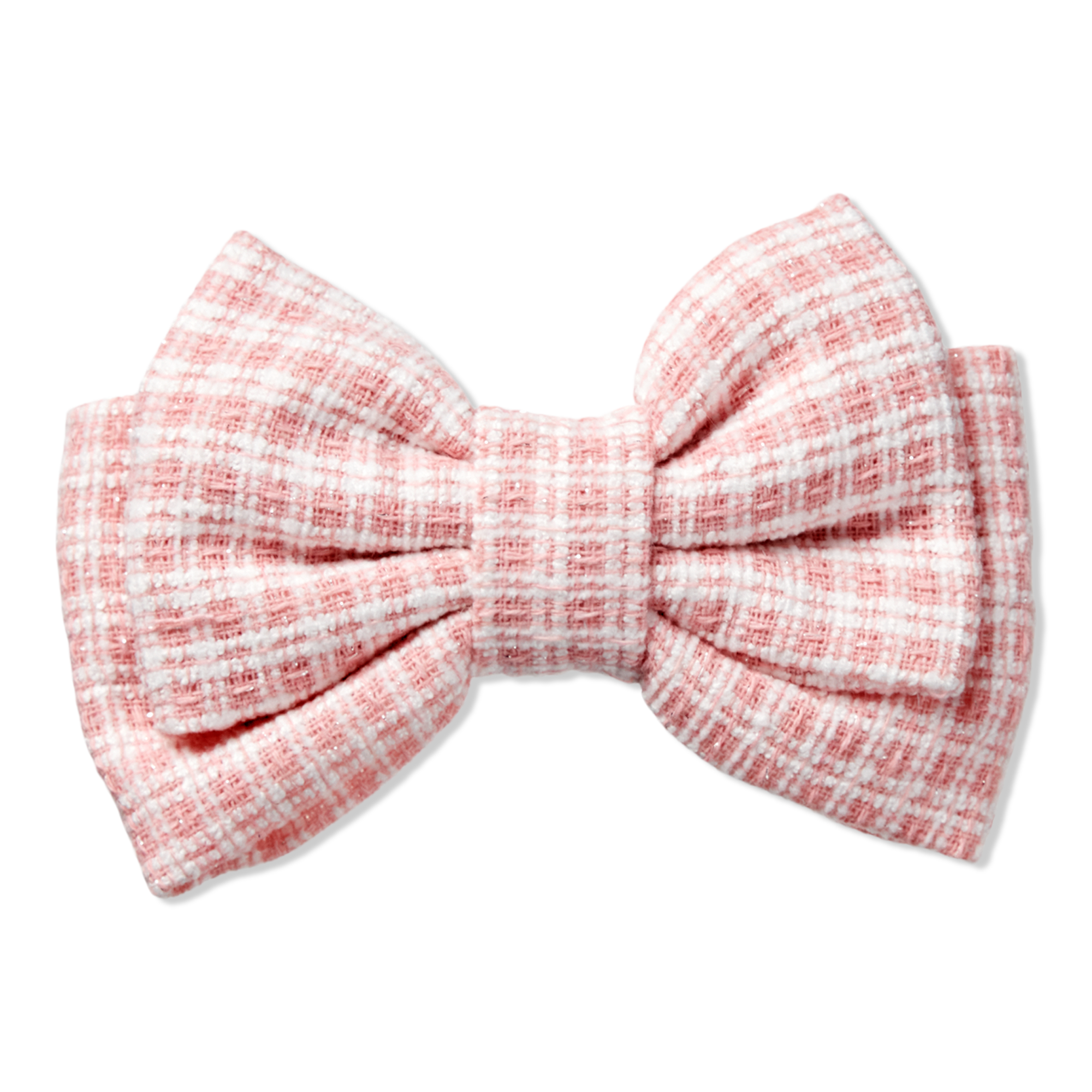Scünci Pind and Ivory Tweed Bow Barrette #1