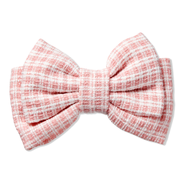 Scünci Pind and Ivory Tweed Bow Barrette #1