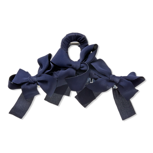 Scünci Navy Blue Bow Claw Clip #1