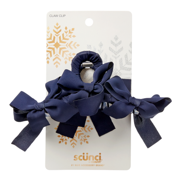 Scünci Navy Blue Bow Claw Clip #2