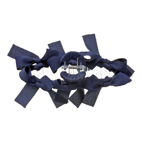 Scünci Navy Blue Bow Claw Clip #3