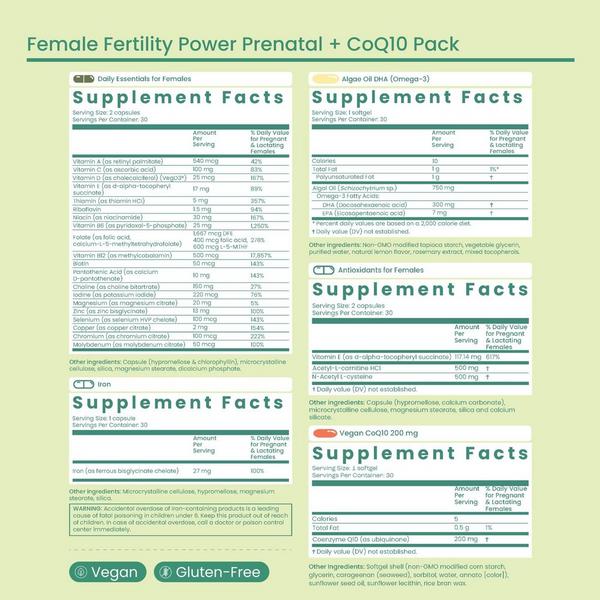 Bird&Be Female Fertility Power Prenatal + CoQ10 Pack #5
