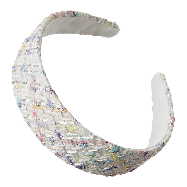 Scünci White Tweed Headband #4
