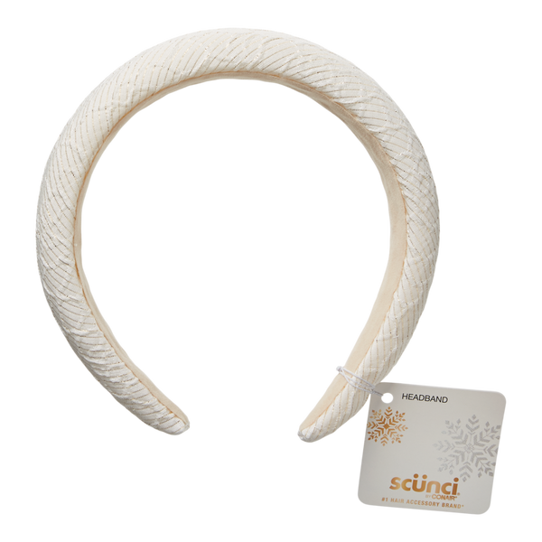 Scünci White Jacquard Headband #2