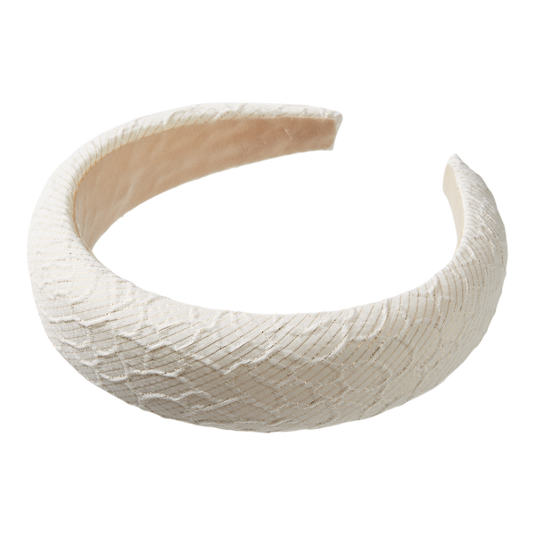 Scünci White Jacquard Headband #3