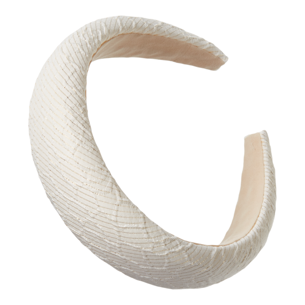 Scünci White Jacquard Headband #4
