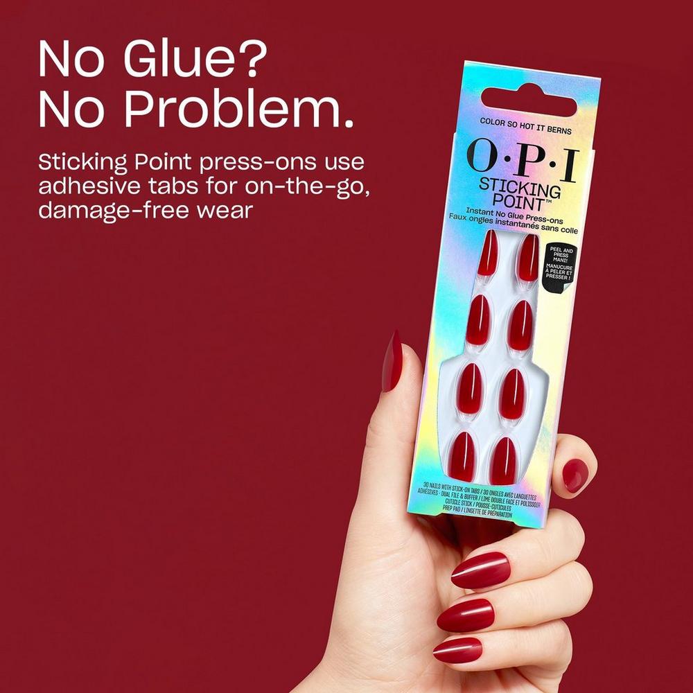 Sticking Point Press On Nails - Color So Hot it Berns
