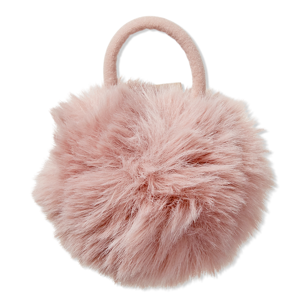 Scünci Faux Fur Pom Pom Hair Tie #1
