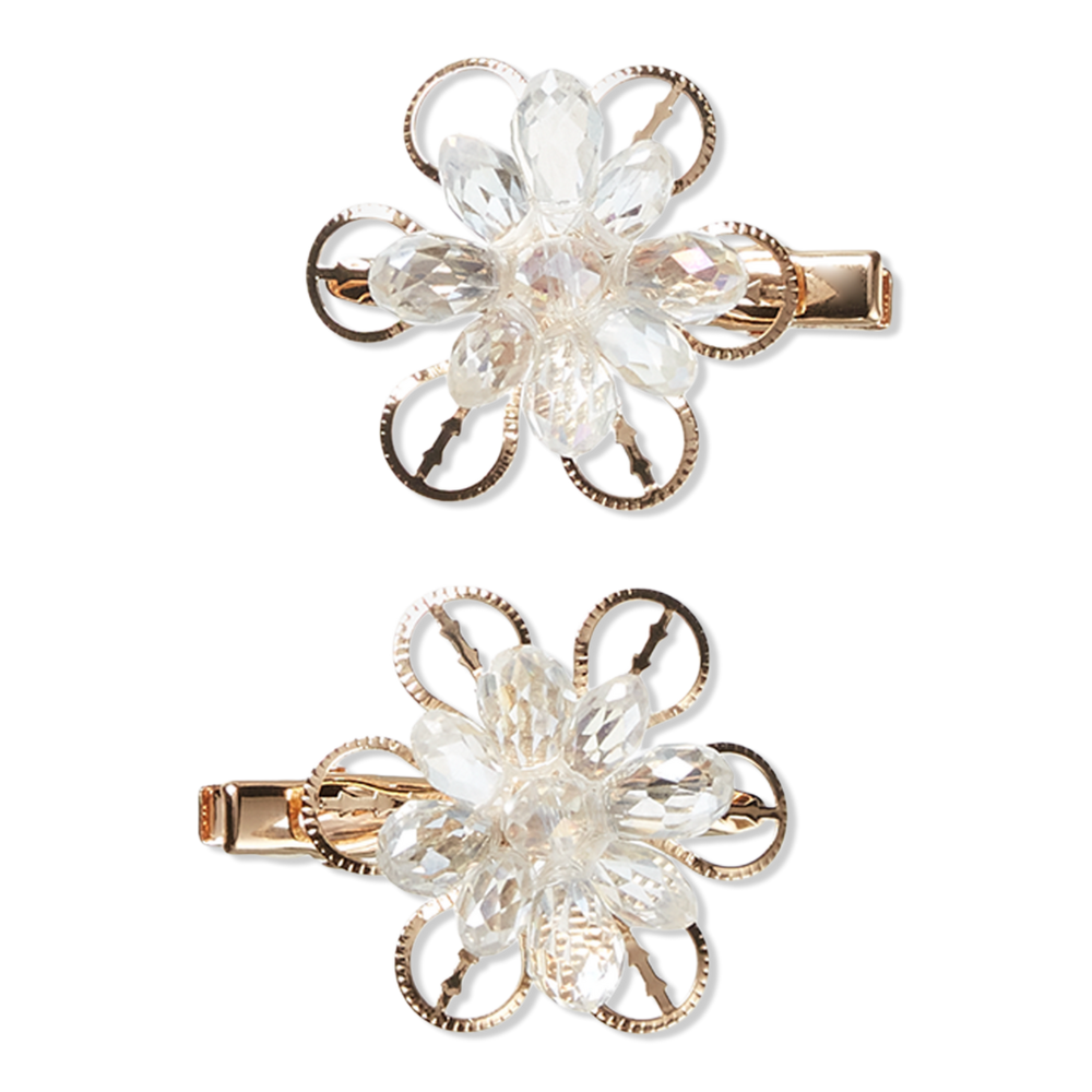 Scunci Snowflake Flower Salon Clips