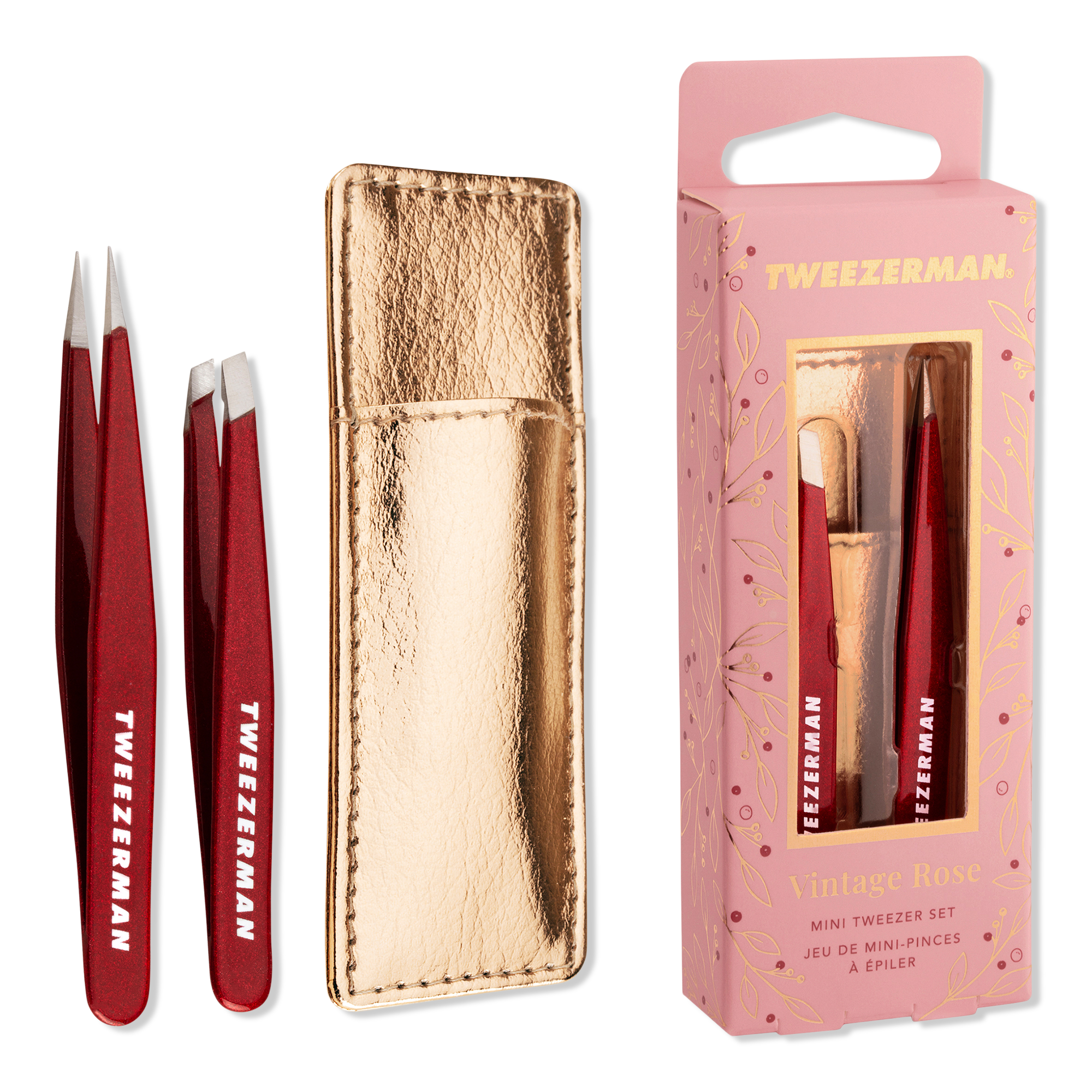 Tweezerman Vintage Rose Mini Tweezer Set with Case #1