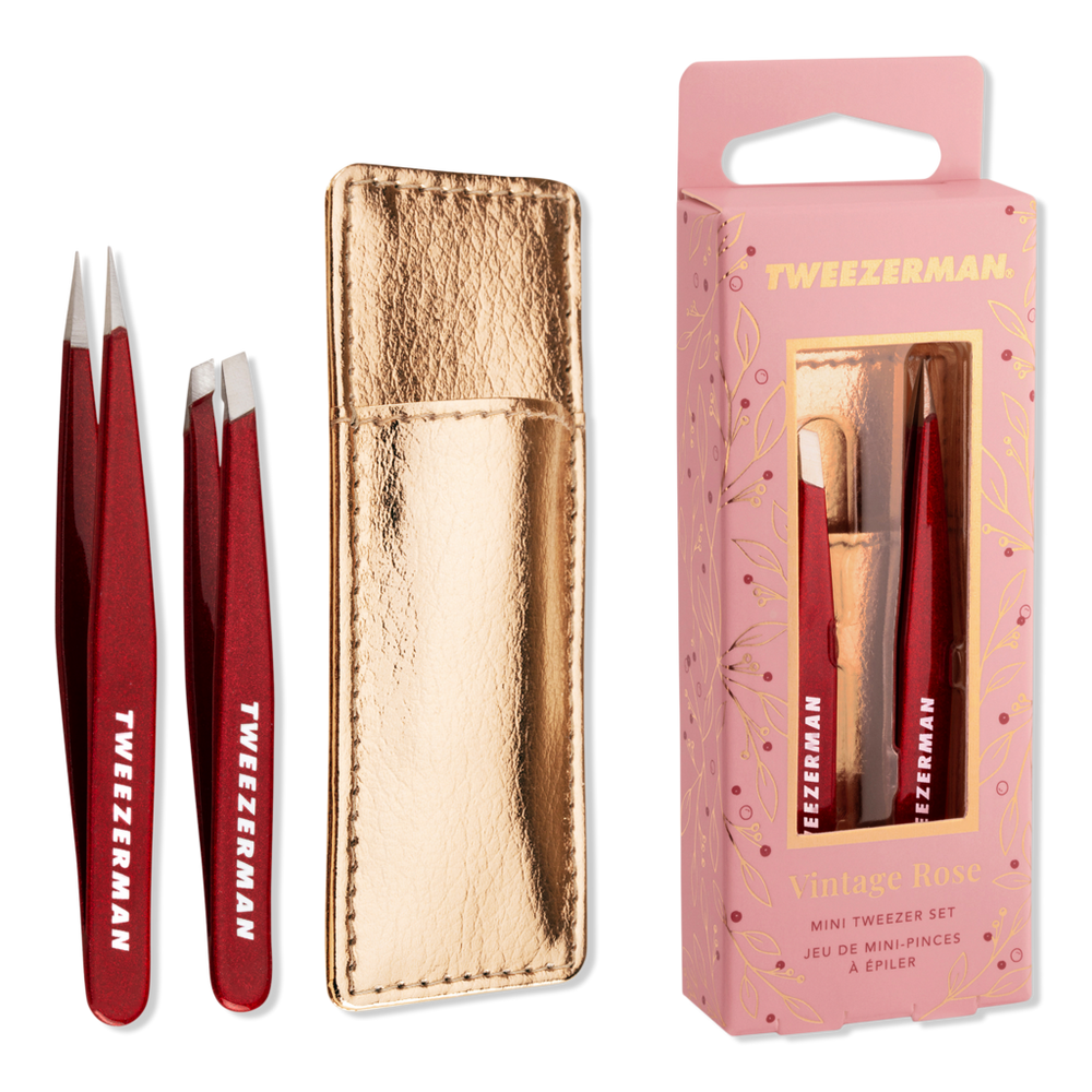 Tweezerman Vintage Rose Mini Tweezer Set With Case