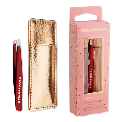 Tweezerman Vintage Rose Mini Slant Tweezer with Case