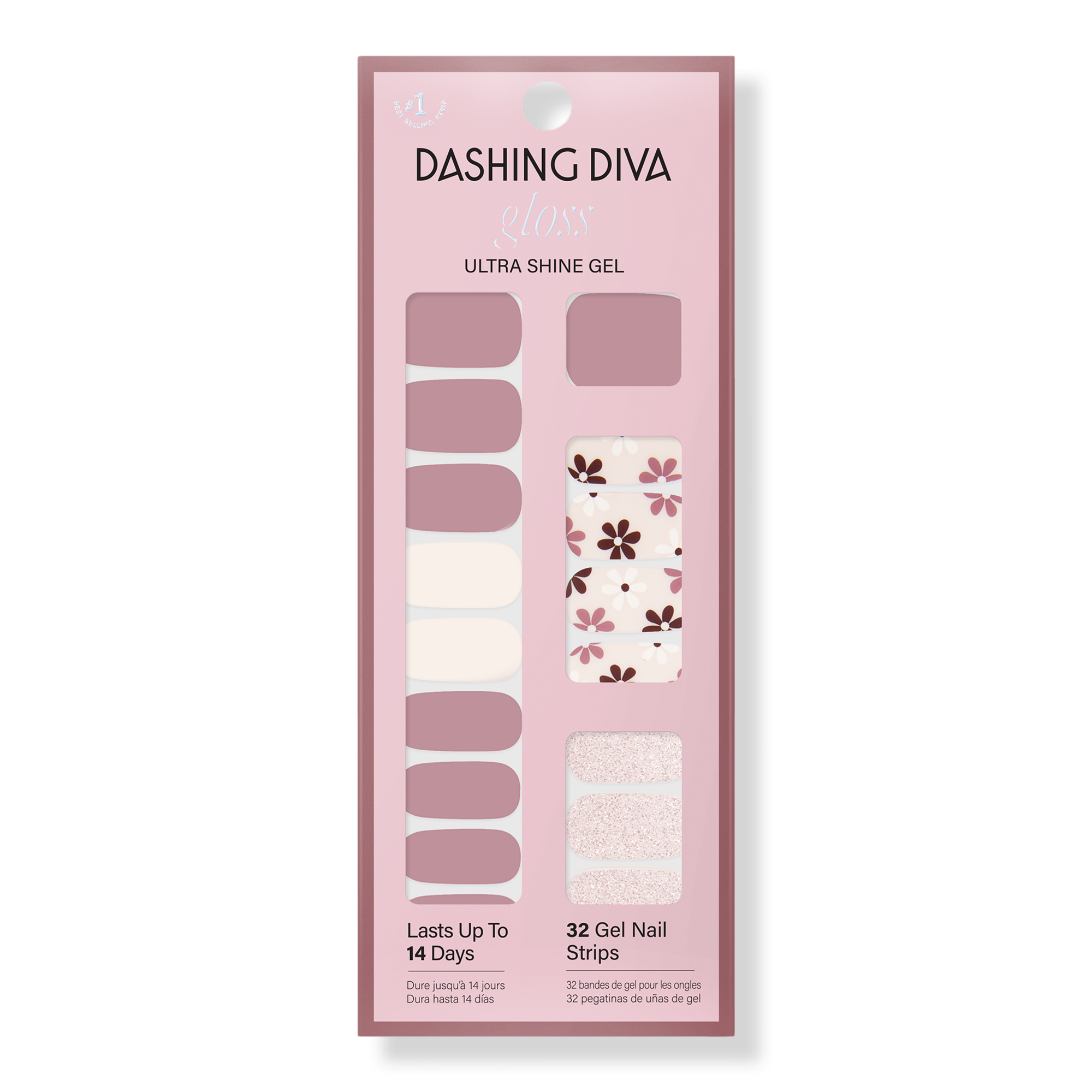 Dashing Diva Mocha For 2 GLOSS Gel Nail Polish Strips #1