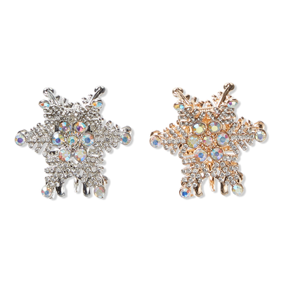 Scünci Snowflake Metal Claw Clips