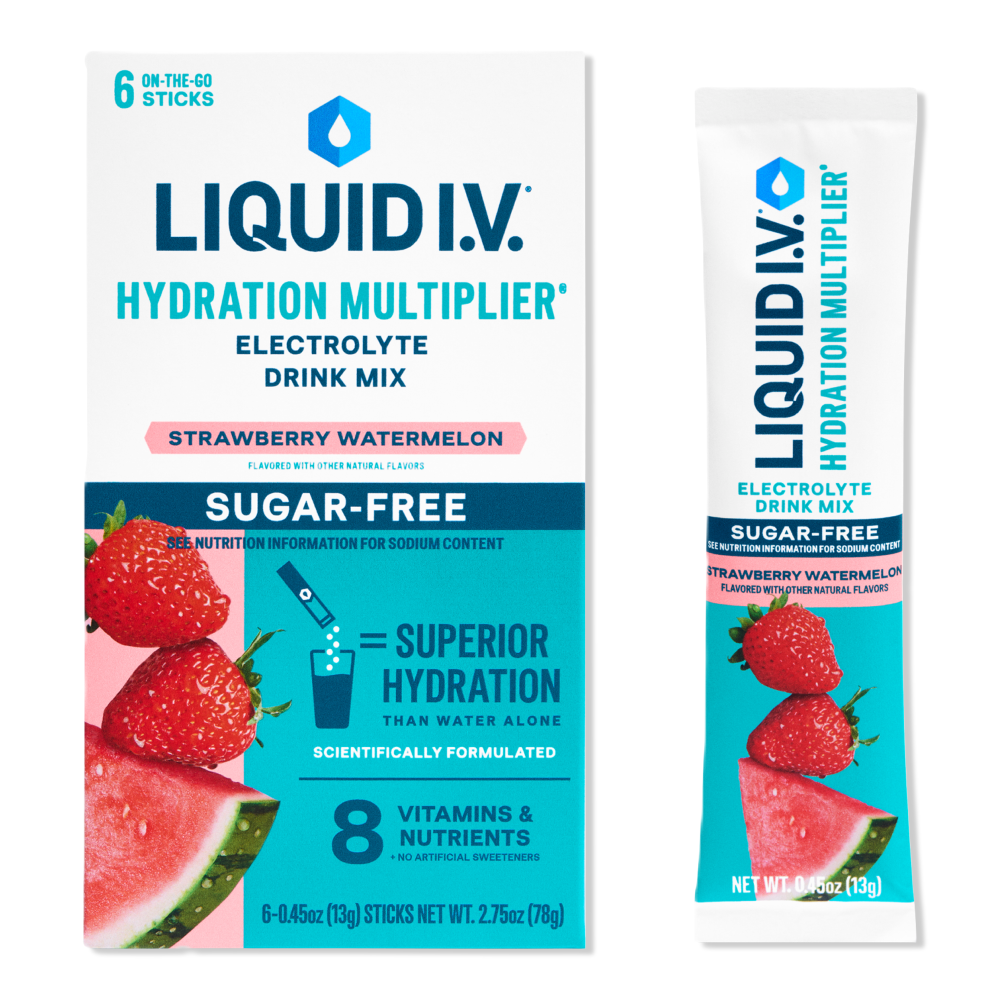 LIQUID I.V. Hydration Multiplier Electrolyte Drink Mix Sugar-Free Strawberry Watermelon #1