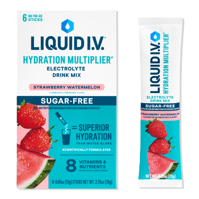 LIQUID I.V. Hydration Multiplier Electrolyte Drink Mix Sugar-Free Strawberry Watermelon