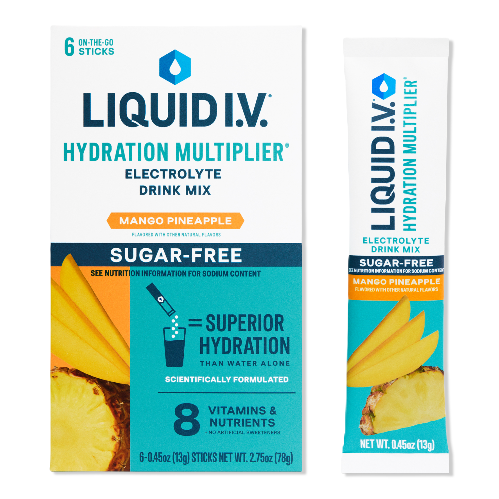 LIQUID I.V. Hydration Multiplier Electrolyte Drink Mix Sugar Free Mango Pineapple #1