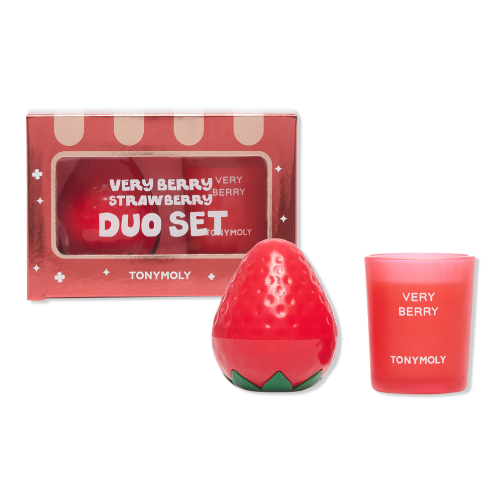 Tonymoly Very Berry Strawberry Hand Cream And Candle Set In Red