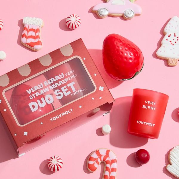 TONYMOLY Very Berry Strawberry Hand Cream and Candle Set #2