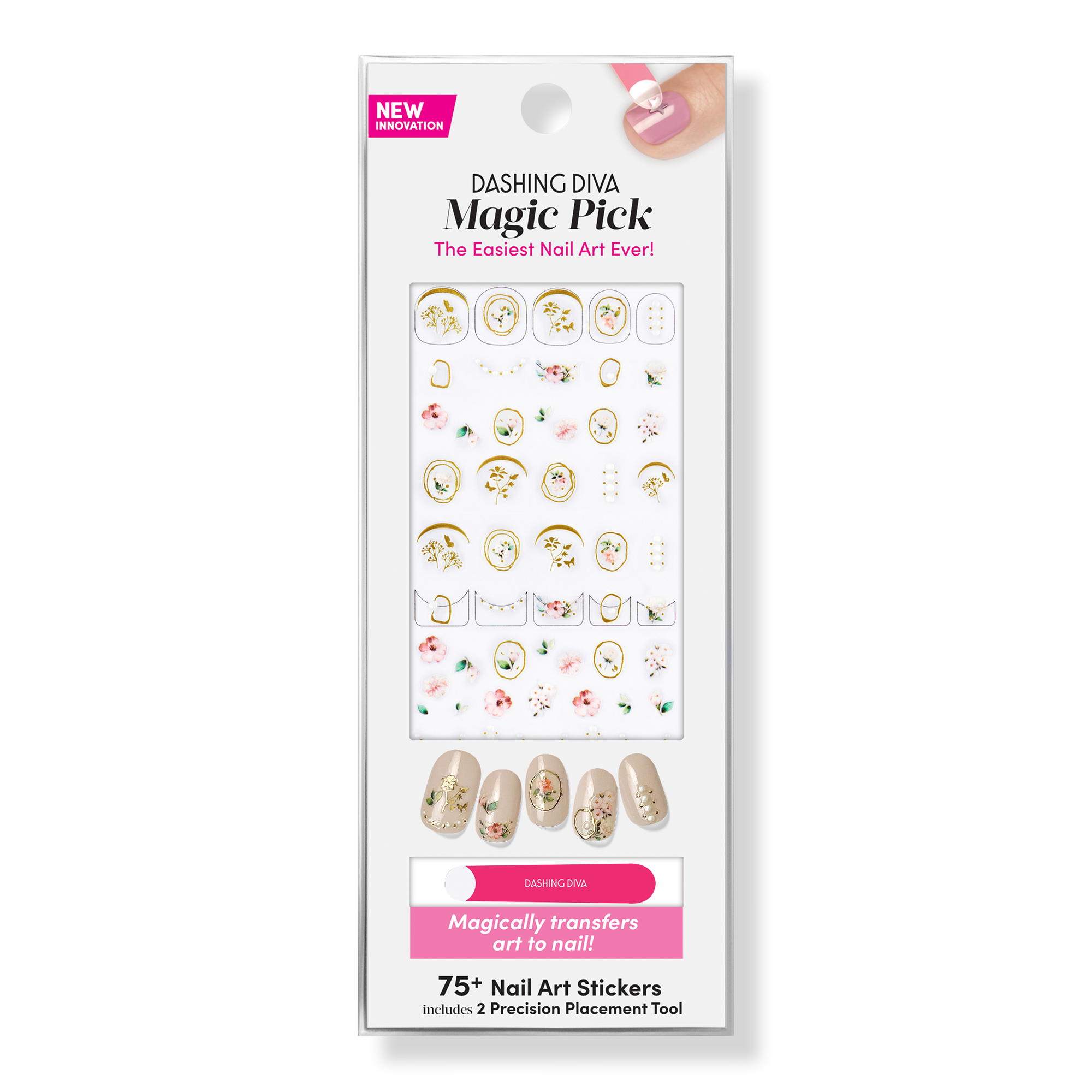 Dashing Diva Free Magic Pick Stickers in Floral Blush with $15 Dashing Diva purchase #1