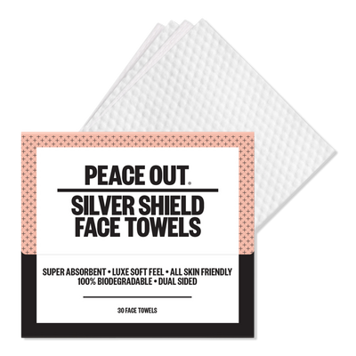 Peace Out Silver Shield Disposable Face Towels