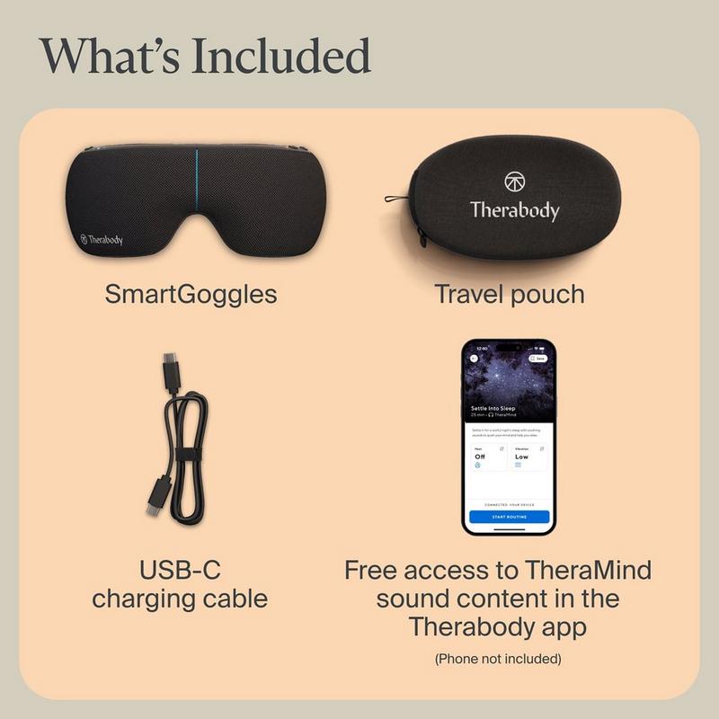 Therabody SmartGoggles 目元マッサージャー Free Shipping! Therabody SmartGoggles Bluetooth Heated Eye Mask