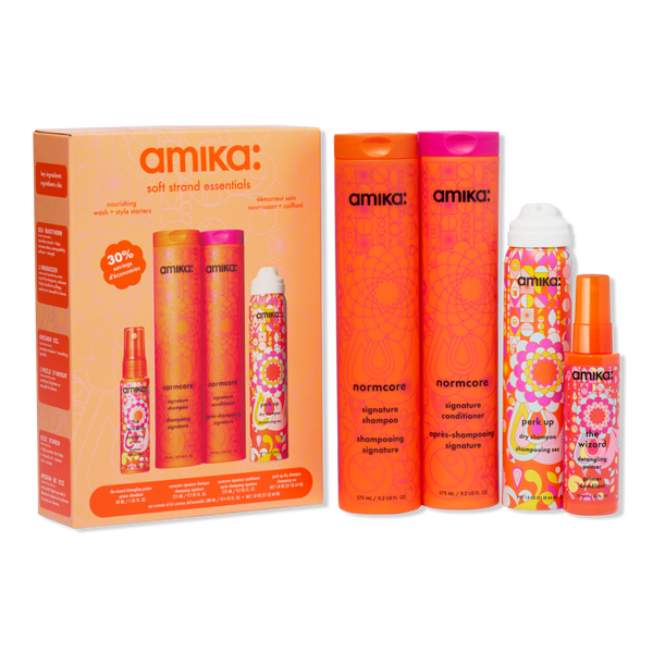 amika Soft Strand Essentials Nourishing Wash and Style Starters Set #1