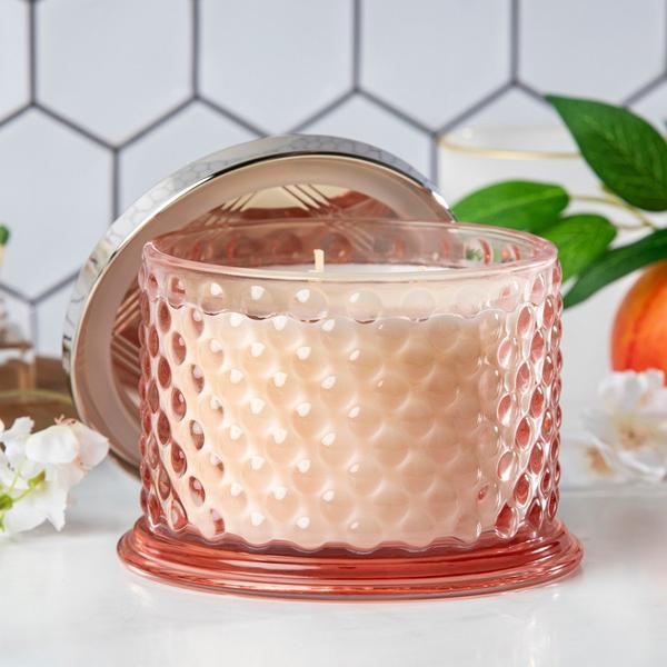 HomeWorx Jasmine & White Peach 3-Wick Scented Candle #2