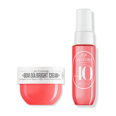 Sol de Janeiro Free Deluxe Travel Bom Dia Bright Cream & Cheirosa 40 Mist with $50 brand purchase Free Deluxe Travel Bom Dia Bright Cream & Cheirosa 40 Mist with $50 brand purchase