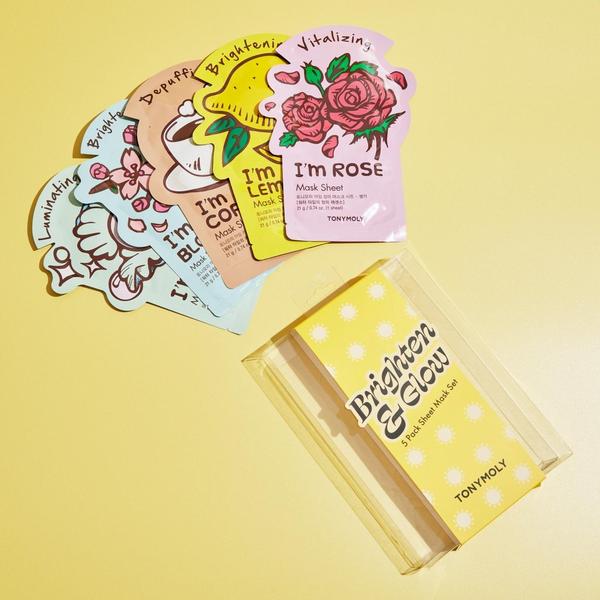 TONYMOLY Brighten and Glow 5 Pack Sheet Mask Set #2