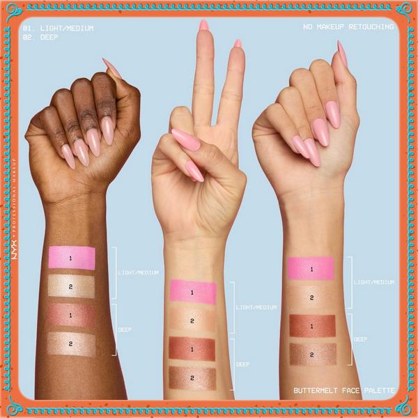 NYX Professional Makeup Buttermelt Face Palette Blush & Highlighter Duo #5