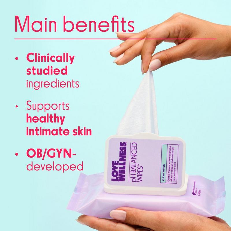 Love Wellness - 40 ct pH Balanced Wipes: Vulva Wipes | Ulta Beauty