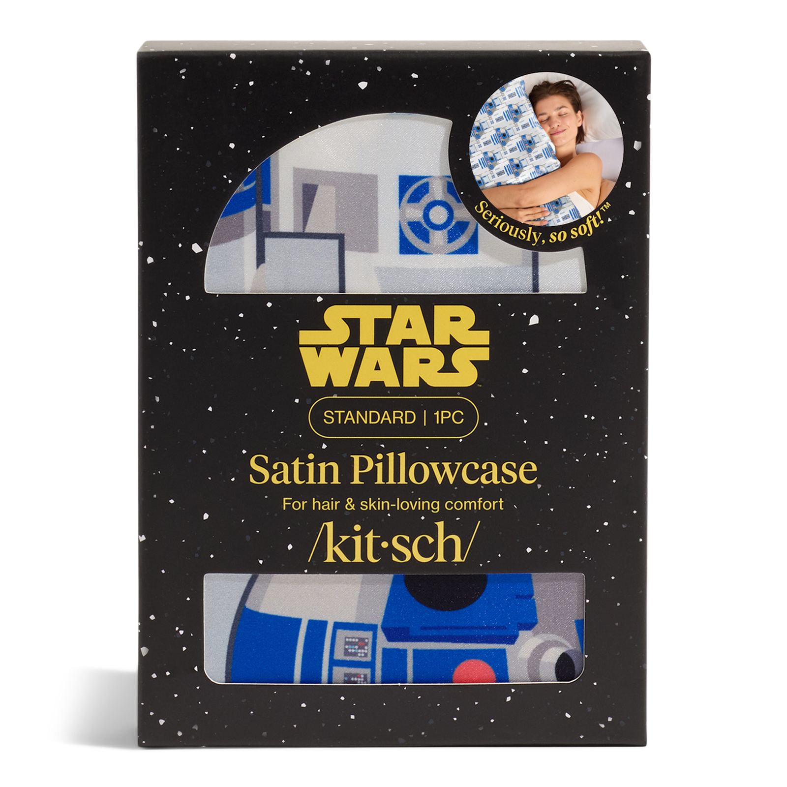 Kitsch x Star Wars Standard Satin Pillowcase - R2-D2 & C-3PO