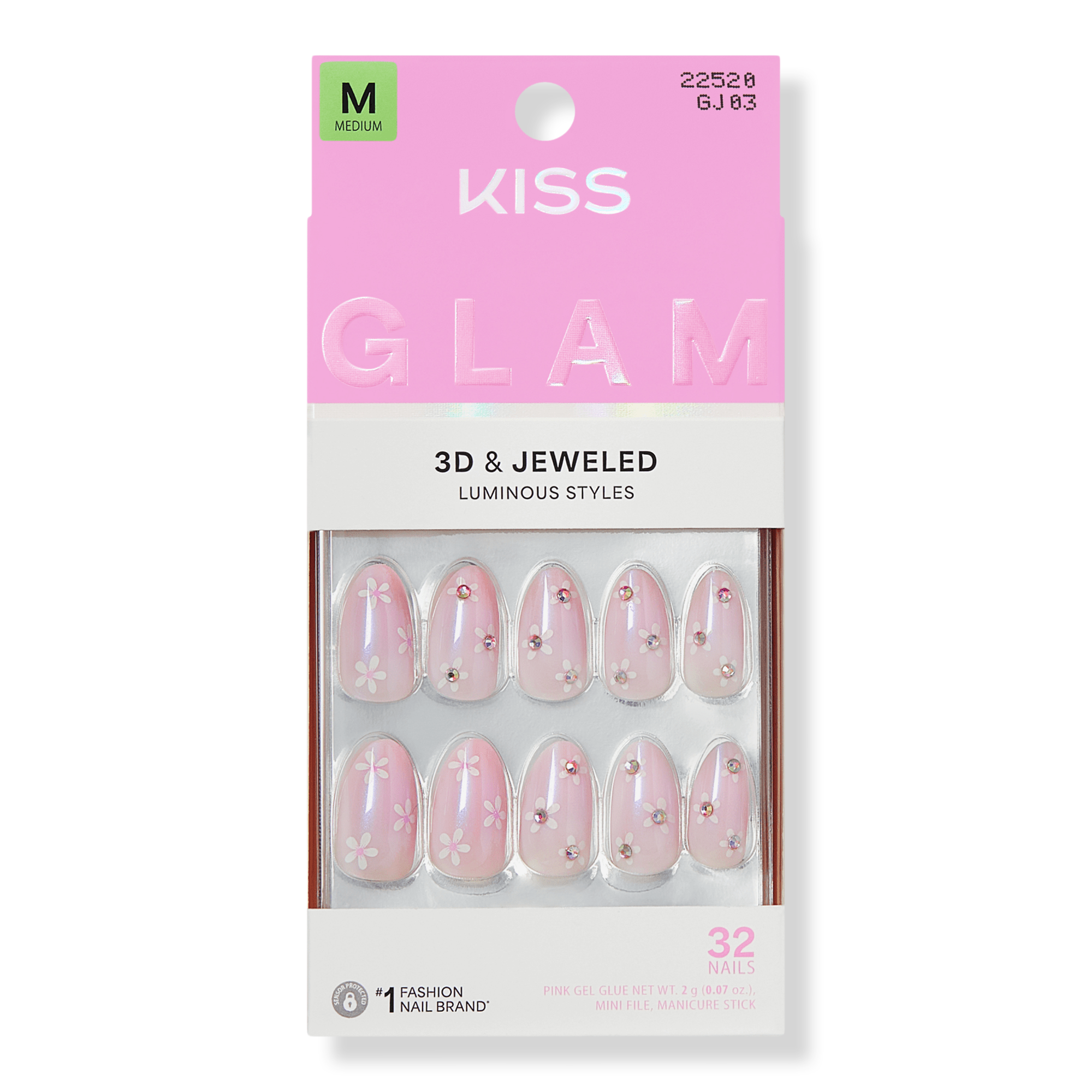 Kiss GLAM Jeweled Press On Nails #1