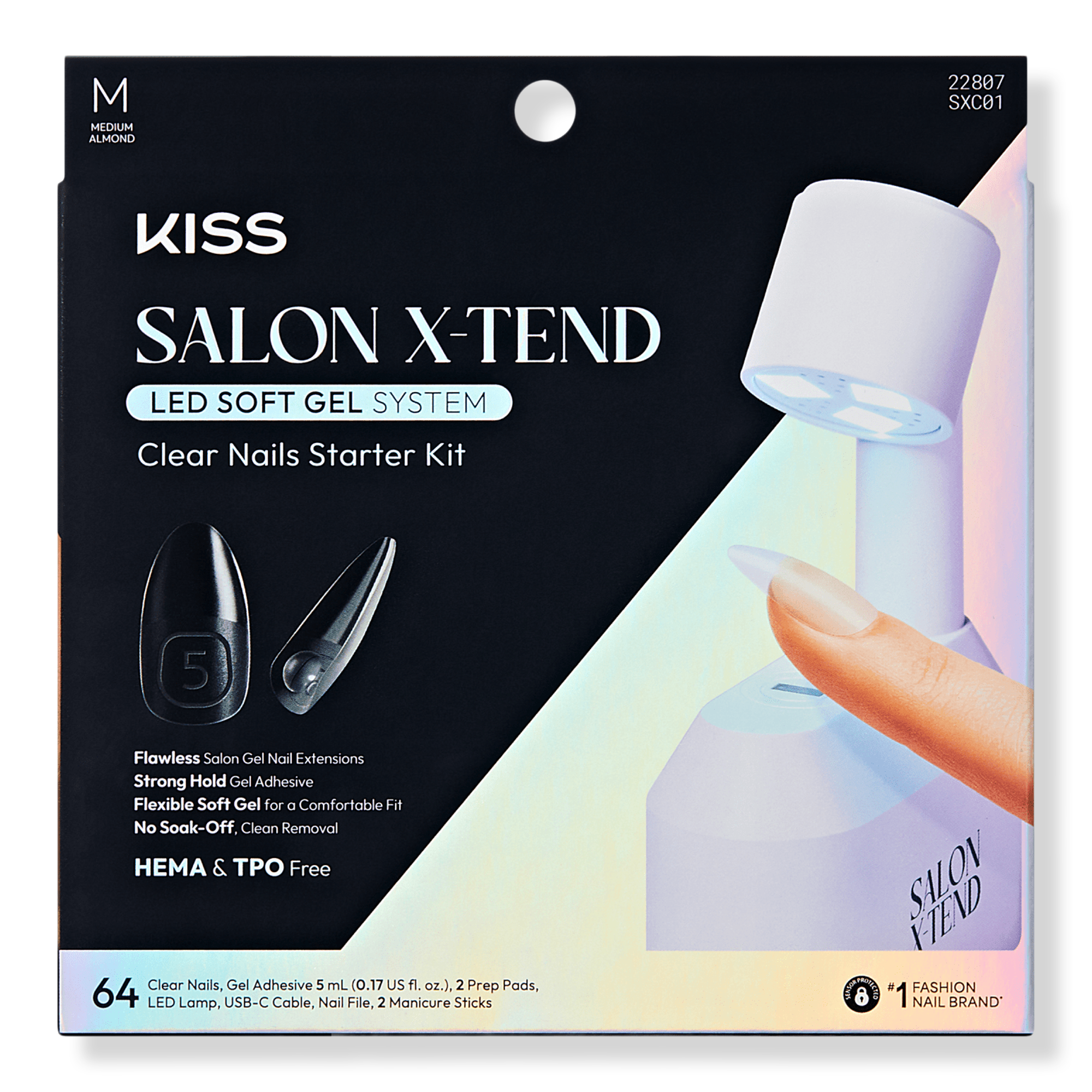 Kiss Salon X-tend Press On Nails LED Gel Nail Kit #1