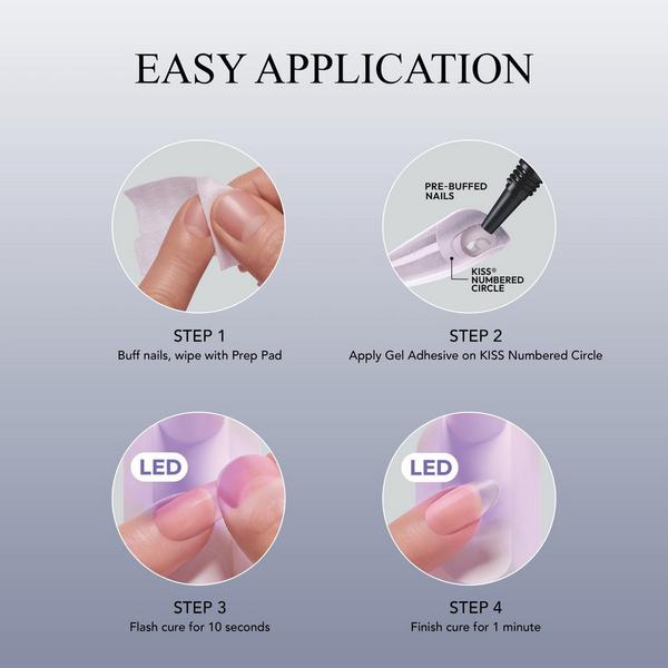 Kiss Salon X-tend Press On Nails LED Gel Nail Kit #6