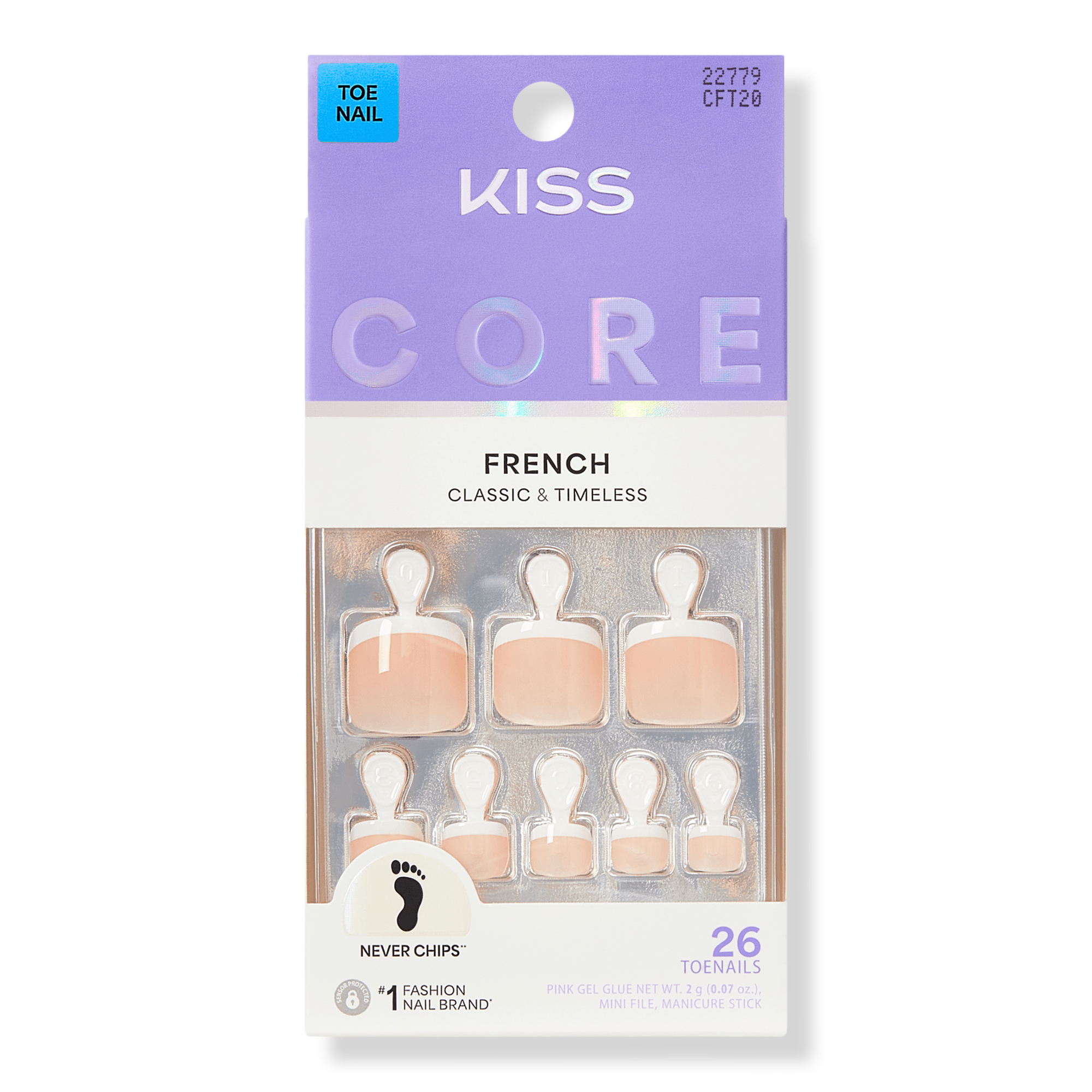 Kiss CORE French Press On Toenails #1