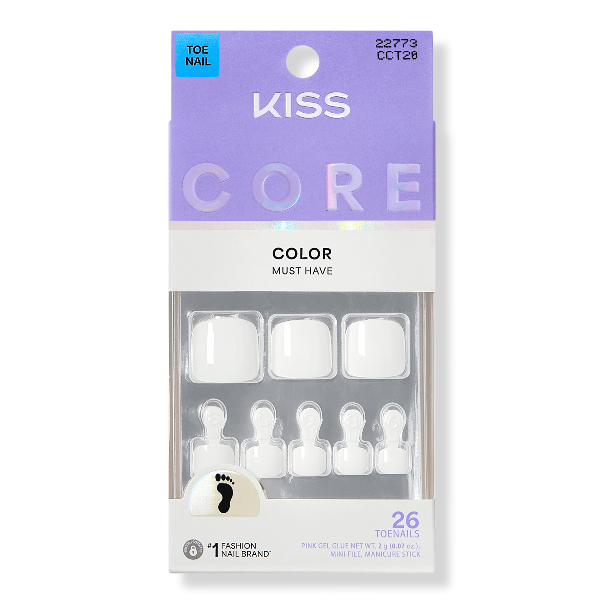 Kiss CORE Color Press On Toenails #1