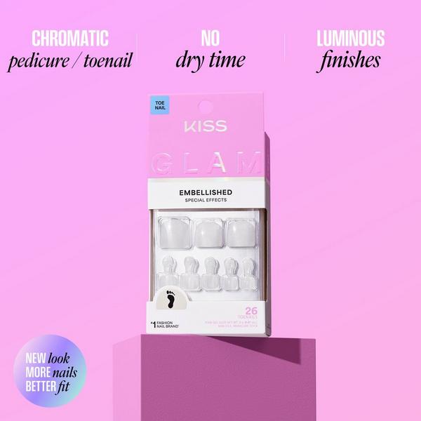 Kiss GLAM Embellished Press On Toenails #8