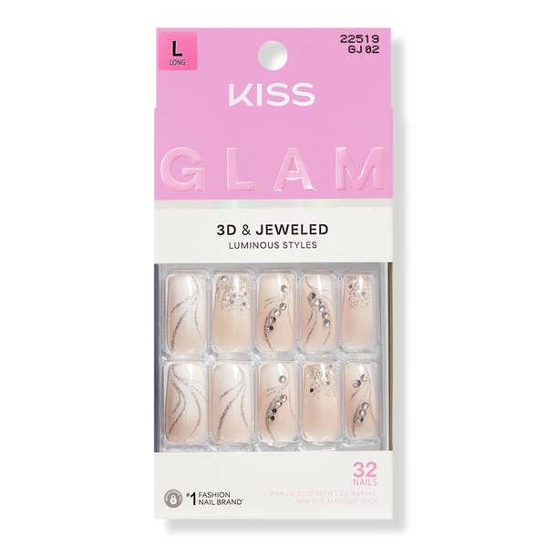 Kiss GLAM Jeweled Press On Nails #1