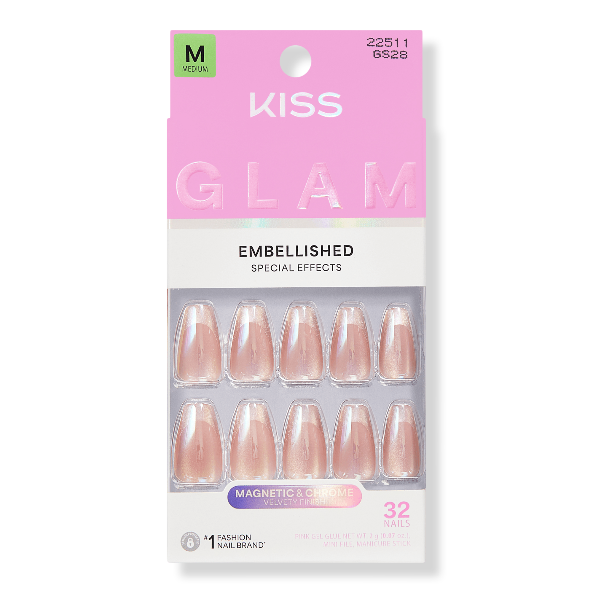 Kiss GLAM Embellished Press On Nails #1