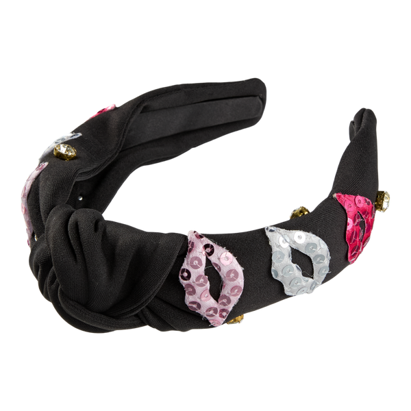 Scünci Valentine Headband Black W/Lips #3