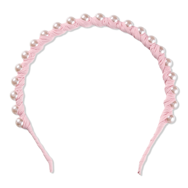 Scünci Pink Headband w/ Pearls #1