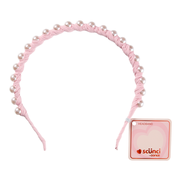 Scünci Pink Headband w/ Pearls #2